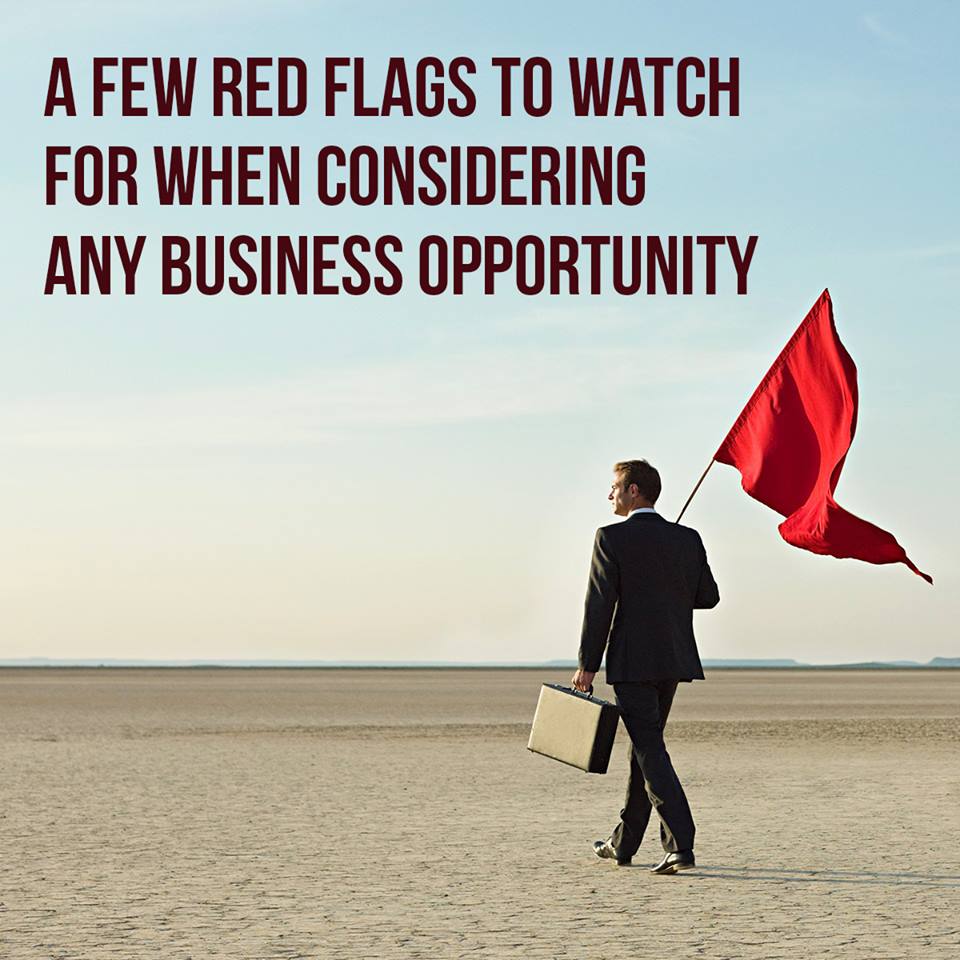 A Few Red Flags When Considering Any Business Opportunity!